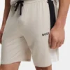 Cotton-blend pajama shorts with color-blocking