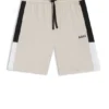 Cotton-blend pajama shorts with color-blocking