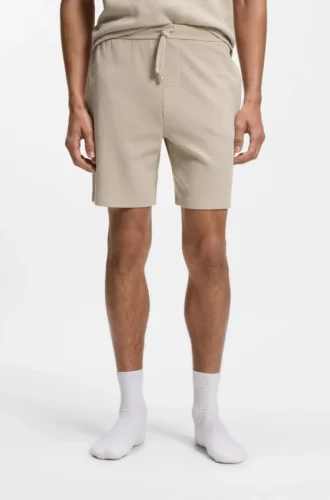 Cotton-blend pajama shorts with embroidered logo