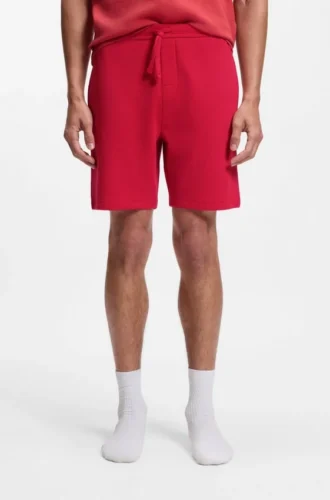 Cotton-blend pajama shorts with embroidered logo