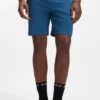 Cotton-blend pajama shorts with embroidered logo