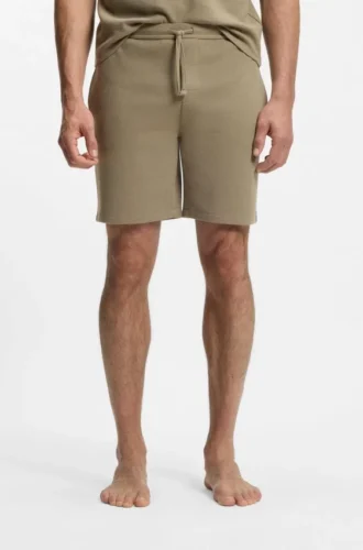 Cotton-blend pajama shorts with embroidered logo