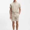 Cotton-blend pajama shorts with embroidered logo