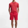Cotton-blend pajama shorts with embroidered logo