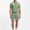 Cotton-blend pajama shorts with embroidered logo