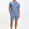 Cotton-blend pajama shorts with embroidered logo