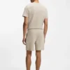 Cotton-blend pajama shorts with embroidered logo