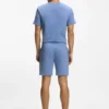 Cotton-blend pajama shorts with embroidered logo