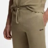 Cotton-blend pajama shorts with embroidered logo