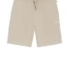 Cotton-blend pajama shorts with embroidered logo