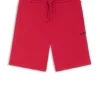 Cotton-blend pajama shorts with embroidered logo
