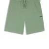 Cotton-blend pajama shorts with embroidered logo