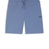 Cotton-blend pajama shorts with embroidered logo
