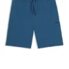 Cotton-blend pajama shorts with embroidered logo