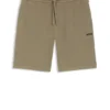 Cotton-blend pajama shorts with embroidered logo