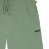 Cotton-blend pajama shorts with embroidered logo