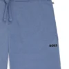 Cotton-blend pajama shorts with embroidered logo