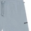Cotton-blend pajama shorts with embroidered logo