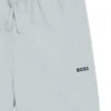 Cotton-blend pajama shorts with embroidered logo