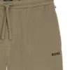 Cotton-blend pajama shorts with embroidered logo