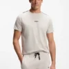 Cotton-blend pajama T-shirt with color-blocking