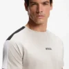 Cotton-blend pajama T-shirt with color-blocking