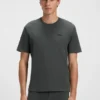 Cotton-blend pajama T-shirt with embroidered logo