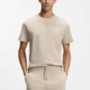 Cotton-blend pajama T-shirt with embroidered logo