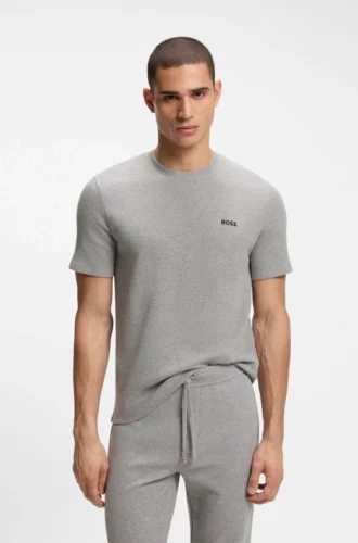 Cotton-blend pajama T-shirt with embroidered logo