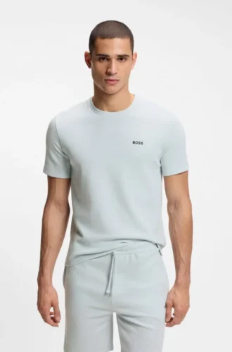 Cotton-blend pajama T-shirt with embroidered logo