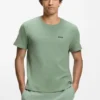 Cotton-blend pajama T-shirt with embroidered logo
