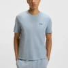 Cotton-blend pajama T-shirt with embroidered logo