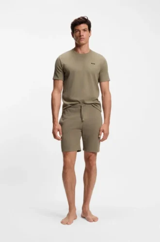 Cotton-blend pajama T-shirt with embroidered logo