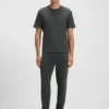 Cotton-blend pajama T-shirt with embroidered logo