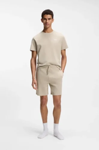 Cotton-blend pajama T-shirt with embroidered logo