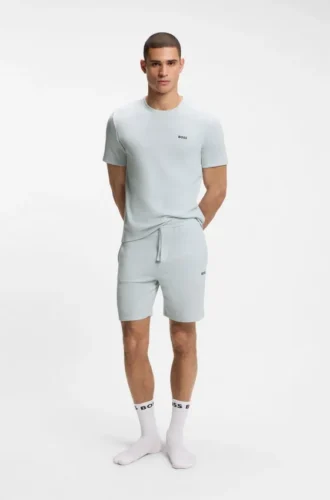 Cotton-blend pajama T-shirt with embroidered logo