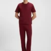 Cotton-blend pajama T-shirt with embroidered logo