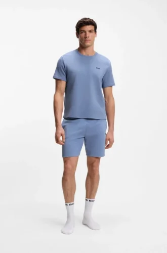 Cotton-blend pajama T-shirt with embroidered logo