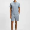 Cotton-blend pajama T-shirt with embroidered logo