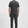 Cotton-blend pajama T-shirt with embroidered logo