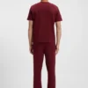 Cotton-blend pajama T-shirt with embroidered logo