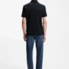 Cotton-blend polo shirt with bubble-structured jacquard
