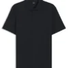 Cotton-blend polo shirt with bubble-structured jacquard
