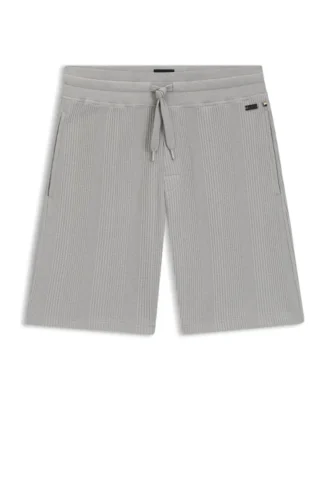 Cotton-blend shorts with waffle texture