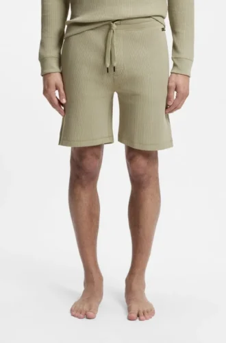 Cotton-blend shorts with waffle texture