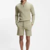 Cotton-blend shorts with waffle texture