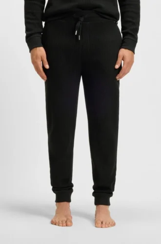 Cotton-blend sweatpants with waffle structure