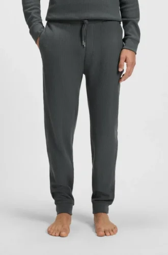 Cotton-blend sweatpants with waffle structure