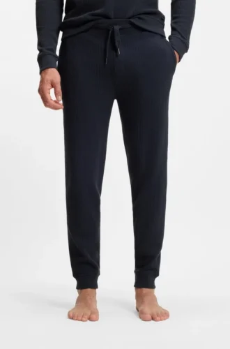 Cotton-blend sweatpants with waffle structure