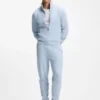 Cotton-blend sweatpants with waffle structure